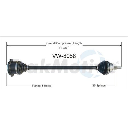 Surtrack Axle Cv Axle Shaft, Vw-8058 VW-8058